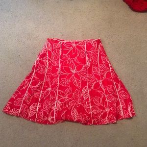Red & White Floral Skirt — Covington